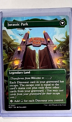 MTG Magic the Gathering REX Borderless #7 Welcome to Jurassic Park World - Image 1