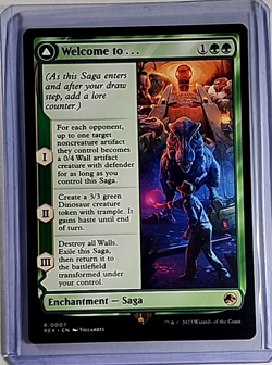 MTG Magic the Gathering REX Borderless #7 Welcome to Jurassic Park World - Image 2