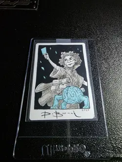 MTG Minn, Wily Illusionist artist proof with sketch from - Image 2