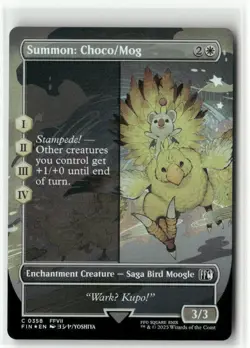 Summon: Choco/Mog Borderless FOIL FINAL FANTASY MTG NM - Image 1