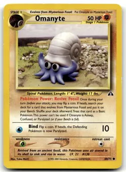 Omanyte 60/75 Neo Discovery Common Unlimited Pokemon TCG LP - Image 1