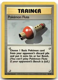 Pokemon Flute 086/102 Base Set Uncommon Normal Pokemon TCG LP - Image 1