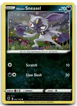 Hisuian Sneasel - (Cosmos Holo) 092/189 Deck Exclusives Promo Holo Pokemon TCG - Image 1