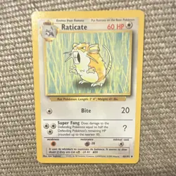 1999 Original Pokemon TCG - Raticate Base Set 40/102 Rare Card - Image 1