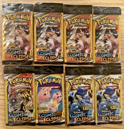 Pokemon Cosmic Eclipse 3 Card Booster Packs - Lot of 8 Packs - HEAVY up to 8.06g - Image 1