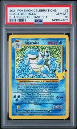 2021 POKEMON CELEBRATIONS CLASSIC COLL #2 BLASTOISE-HOLO PSA 10 - Image 1
