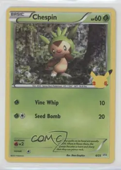 Chespin Confetti Holo Pokemon Sword & Shield McDonald's Collection #6 - Image 1