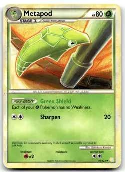 Metapod 46/123 HeartGold SoulSilver Uncommon Normal Pokemon TCG HP - Image 1