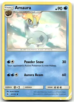 Amaura 27/131 SM - Forbidden Light Uncommon Normal Pokemon TCG HP - Image 1