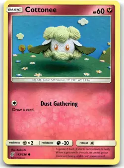Cottonee 143/236 SM - Unified Minds Common Normal Pokemon TCG NM - Image 1