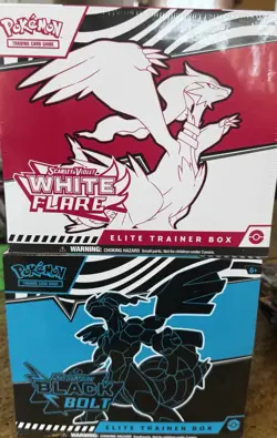 Pokemon Black Bolt and White Flare ETB Elite Trainer Box Factory Sealed Set Of 2 - Image 1