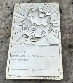Pokemon Togepi 1999 23K Gold Plated Trading Card Nintendo Burger King Set HP - Image 2