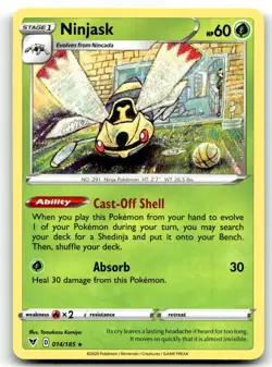 Ninjask 014/185 SWSH04: Vivid Voltage Rare Unlimited Pokemon TCG NM - Image 1