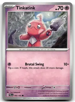 Tinkatink 102/193 SV02: Paldea Evolved Common Normal Pokemon TCG LP - Image 1