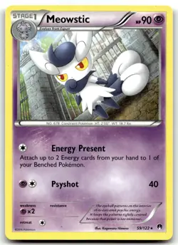 Meowstic 59/122 XY - BREAKpoint Rare Normal Pokemon TCG LP - Image 1