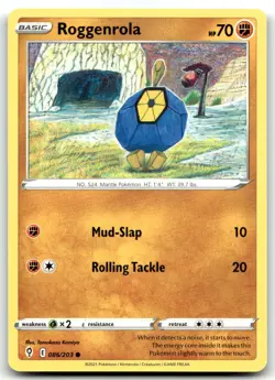 Roggenrola 086/203 SWSH07: Evolving Skies Common Unlimited Pokemon TCG NM - Image 1