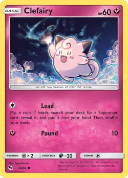Clefairy (38) 38/68 Hidden Fates Common Normal Pokemon TCG NM - Image 1