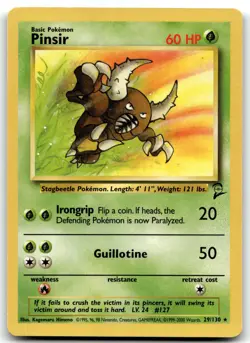 Pinsir 029/130 Base Set 2 Rare Normal Pokemon TCG MP - Image 1