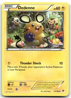 Dedenne 57/162 XY - BREAKthrough Uncommon Normal Pokemon TCG MP - Image 1