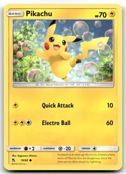 Pikachu 19/68 Hidden Fates Common Normal Pokemon TCG NM - Image 1