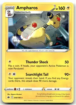 Ampharos 049/198 SWSH06: Chilling Reign Rare Normal Pokemon TCG LP - Image 1