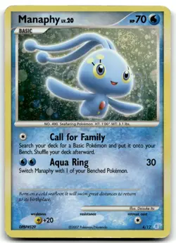 Manaphy 4/12 DP Trainer Kit: Manaphy & Lucario Common Holo Pokemon TCG HP - Image 1