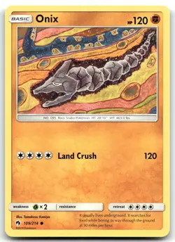 Onix 109/214 SM - Lost Thunder Common Normal Pokemon TCG NM - Image 1
