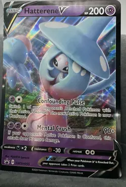 Hatterene V SWSH055 JUMBO Cards Holo Pokemon TCG Moderately Played - Image 1