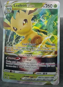 Leafeon VSTAR SWSH195 JUMBO Cards Holo Pokemon TCG Lightly Played - Image 1
