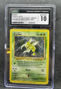 Scyther 006/034 Trading Card Game Classic Holo Pokemon TCG Graded CGC 10 - Image 1