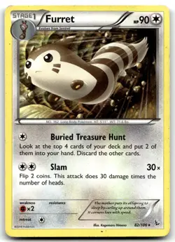 Furret 82/106 XY - Flashfire Rare Normal Pokemon TCG HP - Image 1