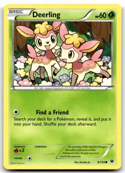 Deerling 8/124 XY - Fates Collide Common Normal Pokemon TCG LP - Image 1