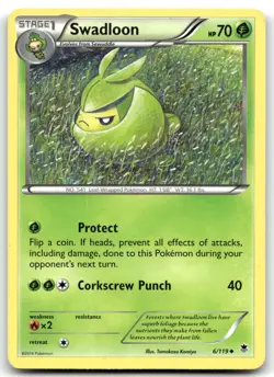 Swadloon 6/119 XY - Phantom Forces Uncommon Normal Pokemon TCG MP - Image 1