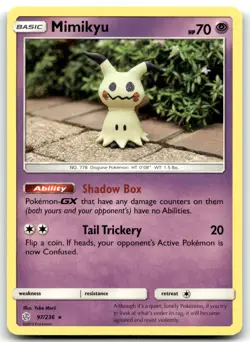 Mimikyu (97) 97/236 SM - Cosmic Eclipse Rare Normal Pokemon TCG MP - Image 1