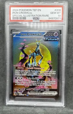 Iron Crown ex 206/162 SV05: Temporal Forces Holo Pokemon TCG Graded PSA 10 - Image 1