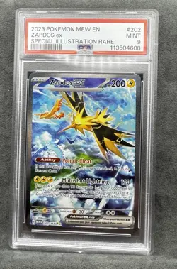 Zapdos ex 202/165 Sv: Scarlet & Violet 151 Holo Pokemon TCG Graded PSA 9 - Image 1