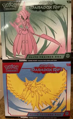 2x Pokemon TCG Paradox Rift Elite Trainer Box ETB (1 Of Each Design) Sealed - Image 1