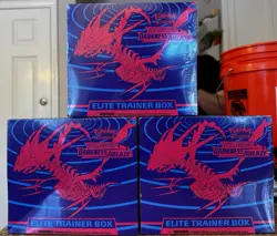 3x Pokemon TCG Sword & Shield Darkness Ablaze Elite Trainer Boxes ETB Sealed New - Image 1