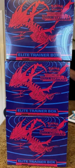 3x Pokemon TCG Sword & Shield Darkness Ablaze Elite Trainer Boxes ETB Sealed New - Image 3