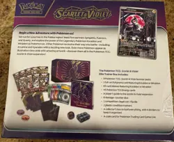 Pokemon TCG Scarlet & Violet Elite Trainer Box ETB Miraidon Purple Rips In Seal - Image 3