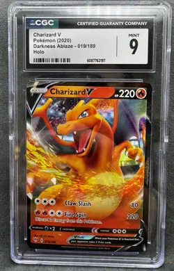 Charizard V 019/189 Swsh03: Darkness Ablaze Holo Pokemon TCG Graded CGC 9 - Image 1