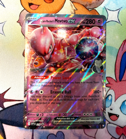 Pokemon TCG SVP: Team Rocket's Mewtwo ex #216 Black Star Promo NM - Image 1