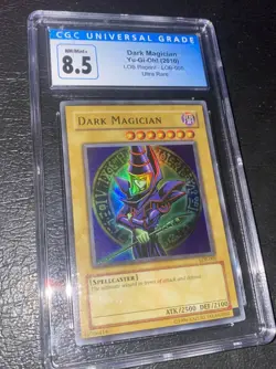 2002 Yu-Gi-Oh Dark Magician LOB-005 Ultra Rare CGC 8.5 Mint Mislabel NOT Reprint - Image 2