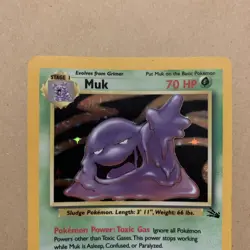 Muk Fossil Holo Rare 13/62 Pokemon Card WOTC 1999 Vintage NM / LP - Image 2