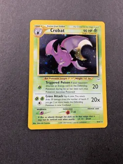 Pokemon TCG Crobat Neo Revelation Holo Rare Card 4/64 Unlimited WOTC Vintage NM - Image 1