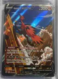 Galarian Zapdos v Alternate Full Art Card 174/198 Chilling Reign CGC 10 Gem Mint - Image 3