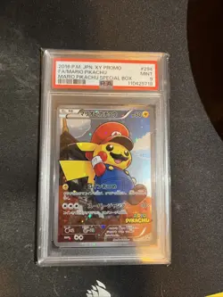 PSA 9 Mario Poncho Pikachu Full Art Holo 294/XY-P Promo Pokemon Card - Image 3