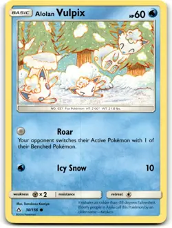 2018 Sun & Moon - Ultra Prism Pokemon Trading Card #30 Alolan Vulpix - Image 1