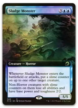 Sludge Monster (Extended Art) #340 (Foil) (NM) Midnight Hunt MID Magic MTG - Image 1
