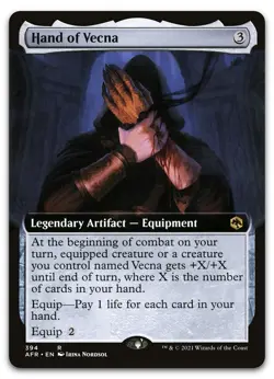 Hand of Vecna (Extended Art) #394 (NM) Forgotten Realms AFR Magic MTG - Image 1